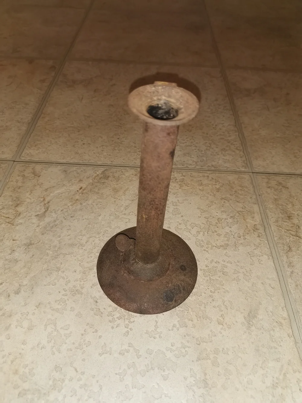 Antique Primitive Hog Sctaper Style Push-Up Candlestick Holder 7